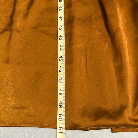 Wishlist Apparel Women's Maxi Brown Satin Look Drop Waist Spaghtti Straps Boho L - Picture 10 of 12